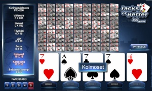 Jacks or better videopokeri